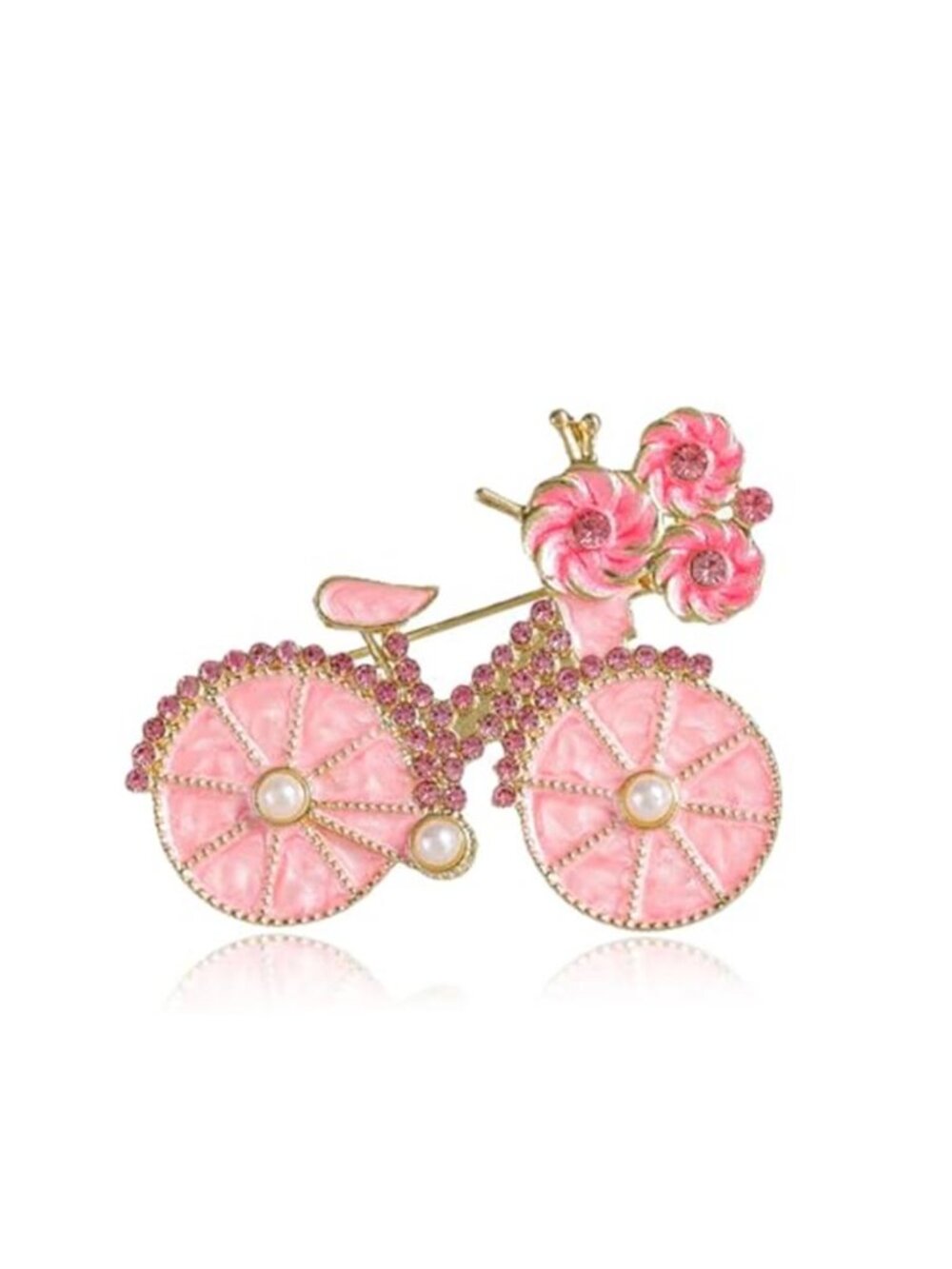 BeeGift Brooch Pin for Women Bicycles Brooch with Created Crystal Rhinestones